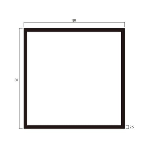 角パイプ1m2.5×80×80銀4本