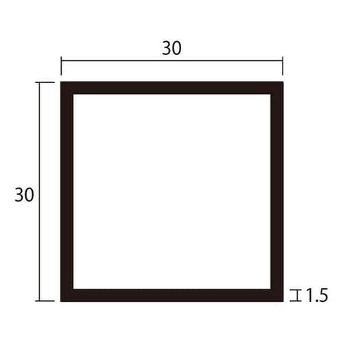 角パイプ2m1.5×30×30銅2本