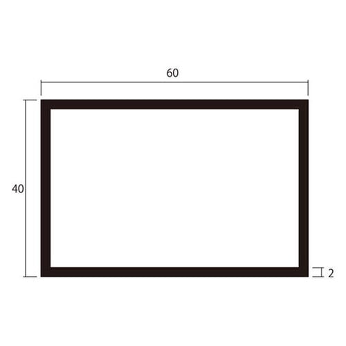 角パイプ2m2.0×40×60銀2本