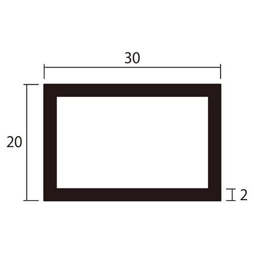 角パイプ1m2.0×20×30銅4本