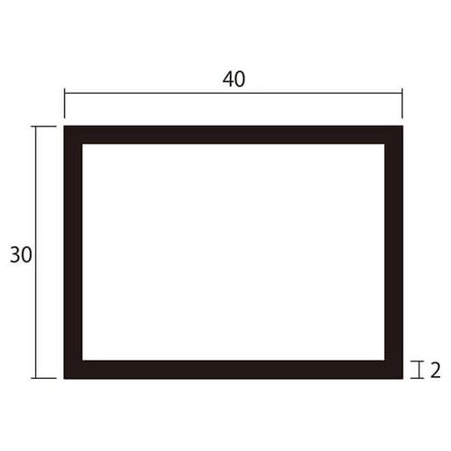 角パイプ2m2.0×30×40銀2本