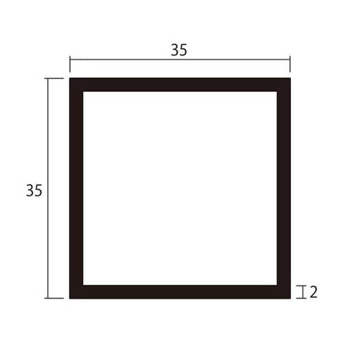 角パイプ1m2.0×35×35銀4本
