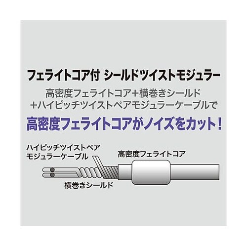 1m モジュラーコード(6極2芯/ノイズ