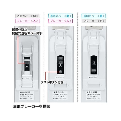 AC125V/15Ax3m タップ(6口