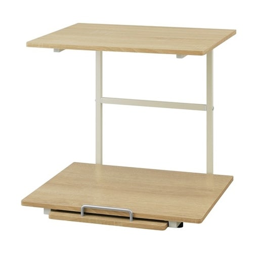 冷蔵庫上ラック ホワイト/ライトナチュラ