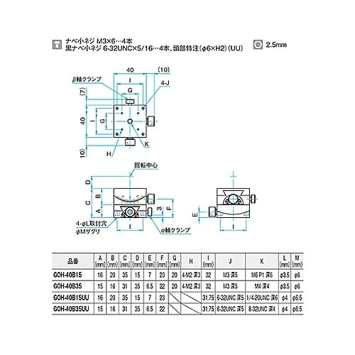GOH−40B15 ゴニオステージ