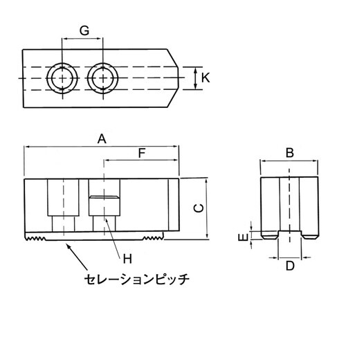 北川鉄工所油圧チャック用アルミ生爪 AL−N