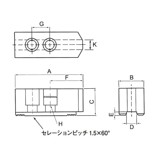 北川鉄工所油圧チャック用樹脂生爪 P−HO