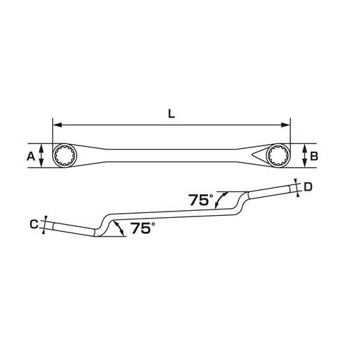 ディープオフセットメガネレンチ6本セット
