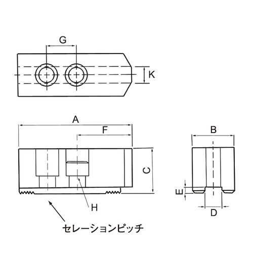 北川鉄工所油圧チャック用生爪 HJ