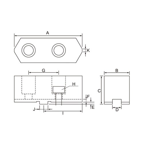 北川鉄工所スクロールチャック用小径生爪(鉄)
