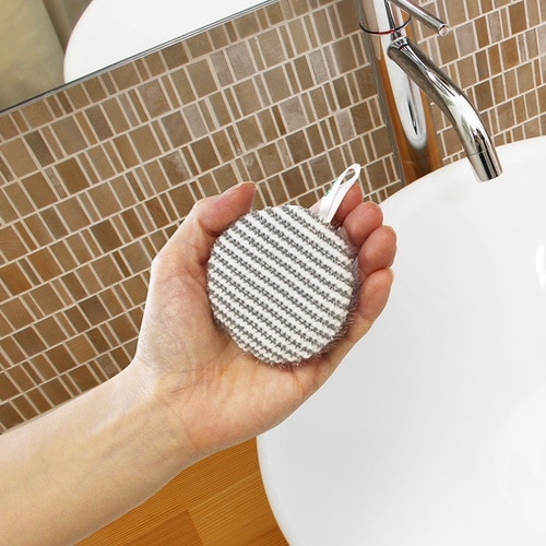 両面使えるブラシスポンジ洗面台用