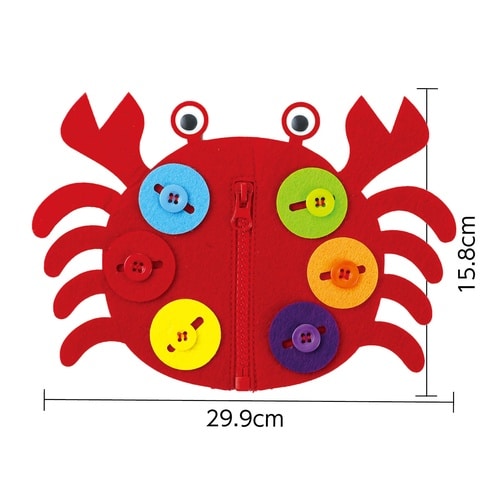 ボタンとファスナーあそび かに