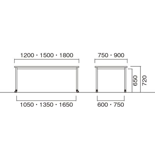 ATBMTGテーブルW1500900BKCNG
