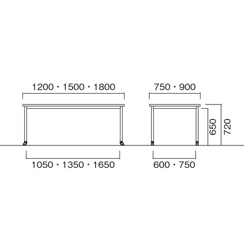 ATBMTGテーブルW1800750HKCNG
