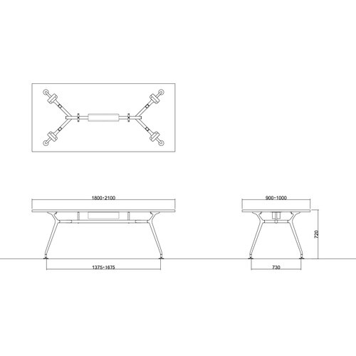 CADMTGテーブルW2100D1000PKOW