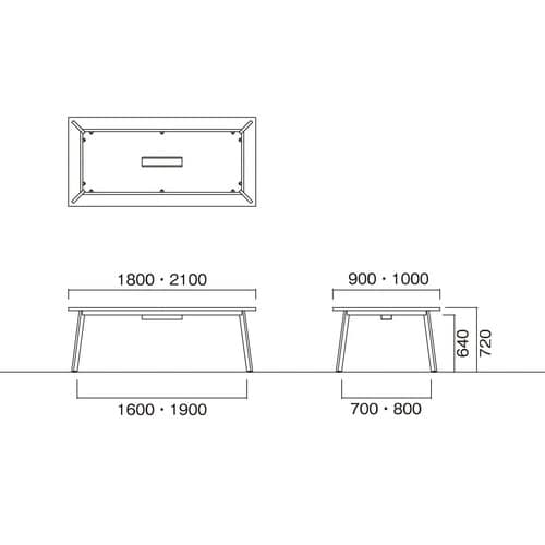 UMMTGテーブルW1800D1000BWDW