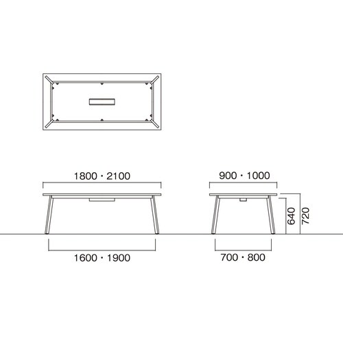 UMMTGテーブルW2100D1000BWDW