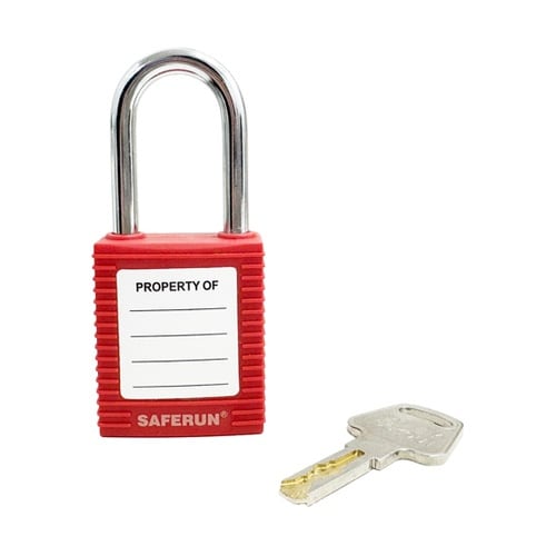 ロックアウト用パドロック 赤 吊38mm