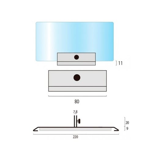 アクリルパーテーション 窓付き 透明 J