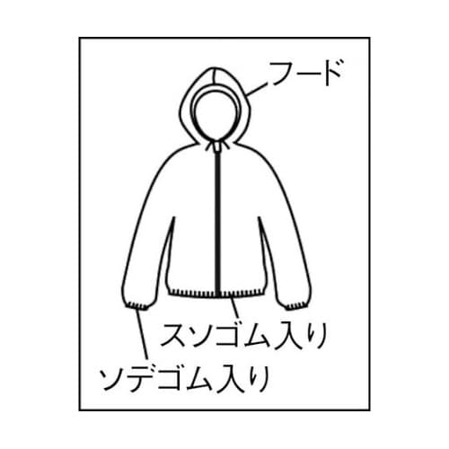 TPCFL60不織布保護服フード付上着L