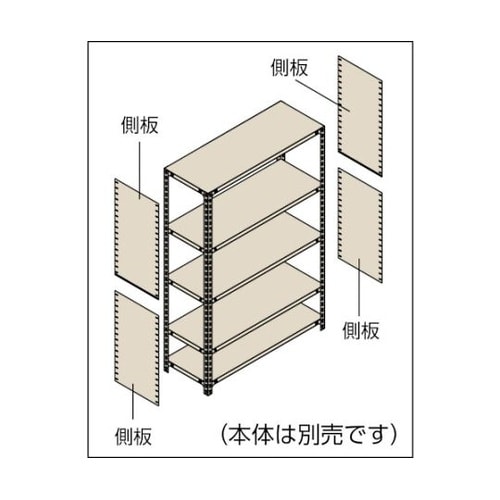 スチール製軽量ボルト式棚用連結側板 D6