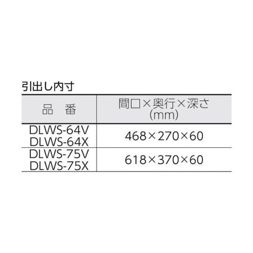 DLWS75XYG ツールワゴン用引出し