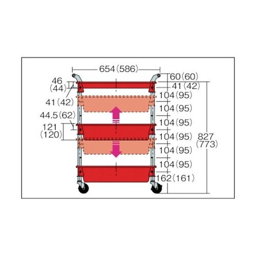 TWR2−R ツールワゴンロイヤル 赤