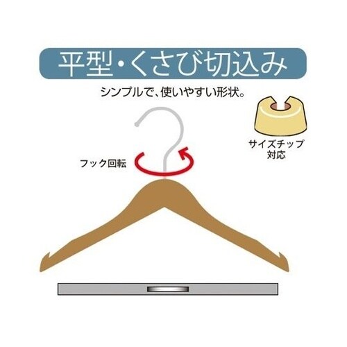 子供用木製ハンガー 木地仕上げ 平型くさ