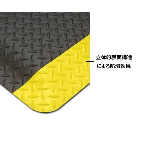 J2345 高耐久疲労軽減マット 黒×黄