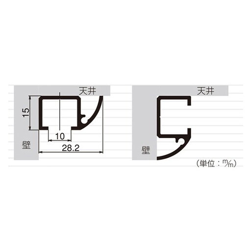 58040 丸型フックレール2Mシルバー