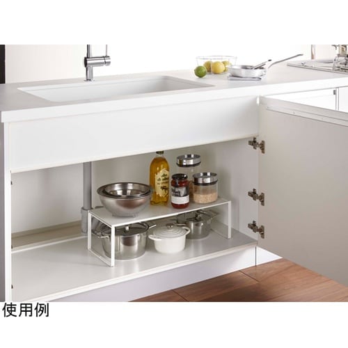 伸縮収納棚 プレート ホワイト 3829