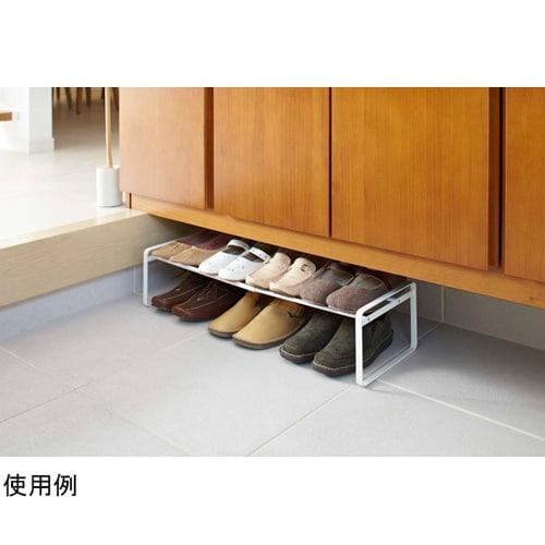 伸縮シューズラック フレーム ホワイト