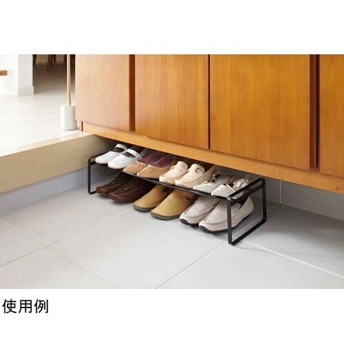 伸縮シューズラック フレーム ブラック
