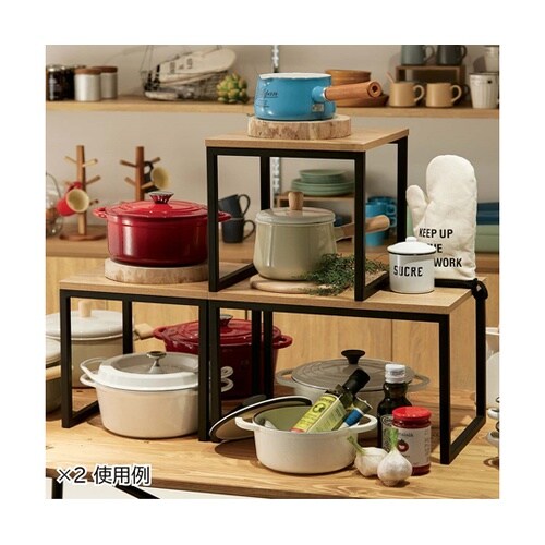 スチール脚コの字型ディスプレイ ラスティ