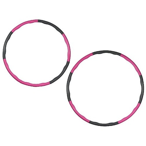 フィットネスフラフープ ピンク×グレー