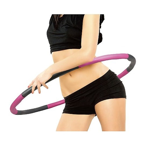 フィットネスフラフープ ピンク×グレー