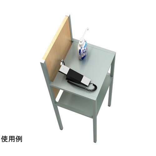 電話台(脚:グレー・背板:ダークブラウン