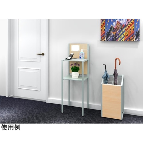 電話台(脚:グレー・背板:ナチュラル)