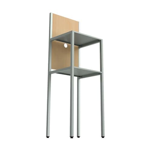 電話台(脚:グレー・背板:ナチュラル)