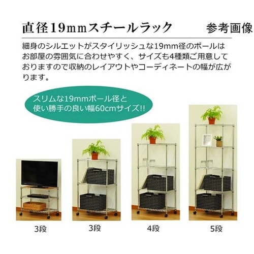 19Φスチールラックセット 4段 JSR
