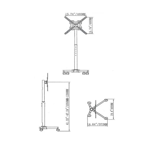 モニタースタンド・ローラー付き(VESA
