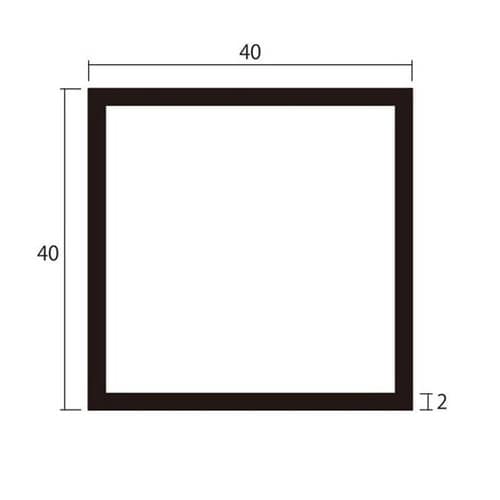 アルミ角パイプ 2.0×40×40 2m