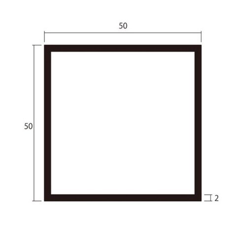 アルミ角パイプ 2.0×50×50 2m