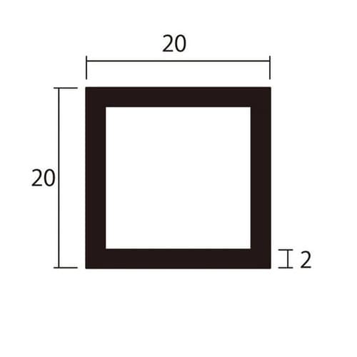アルミ角パイプ 2.0×20×20 2m