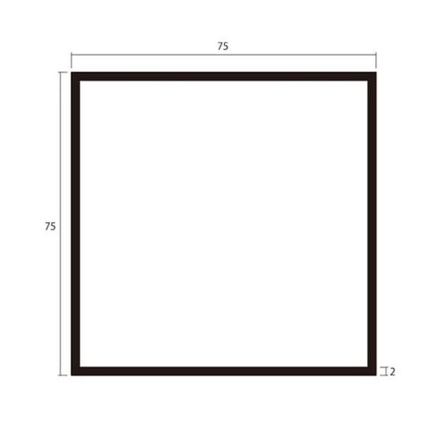 アルミ角パイプ 2.0×75×75 2m