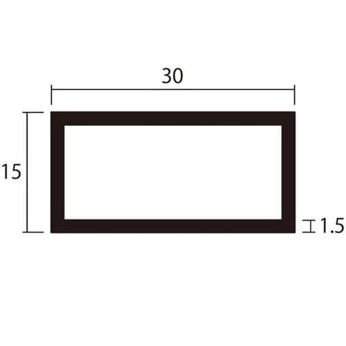 アルミ角パイプ 1.5×15×30 2m