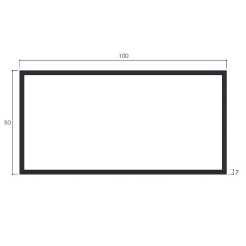 アルミ角パイプ 2.0×50×100 2