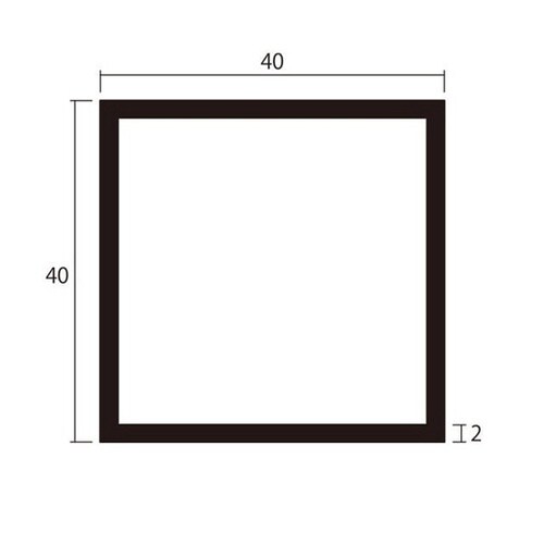 アルミ角パイプ 2.0×40×40 1m