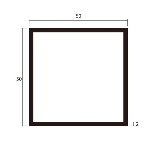 アルミ角パイプ 2.0×50×50 1m